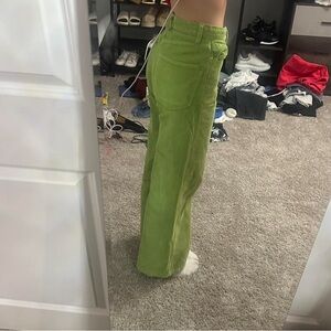 Green corduroy jeans